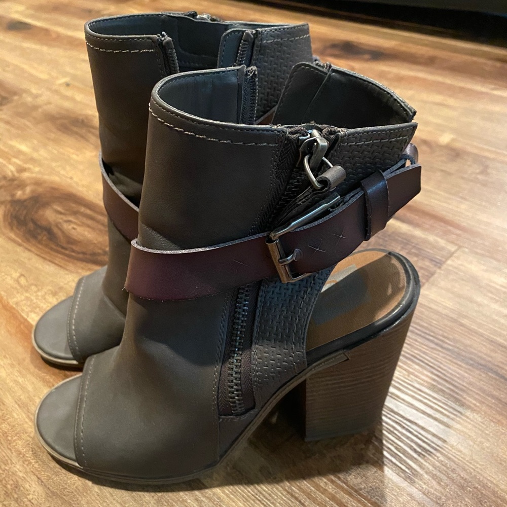 Open toe booties